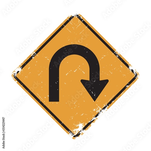 Right hairpin curve sign