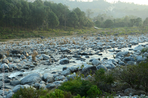 Photography Stone in River Flowing Water HP India