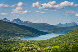 Mountains and fjord in Norway in summer season, Norway, Scandinavia