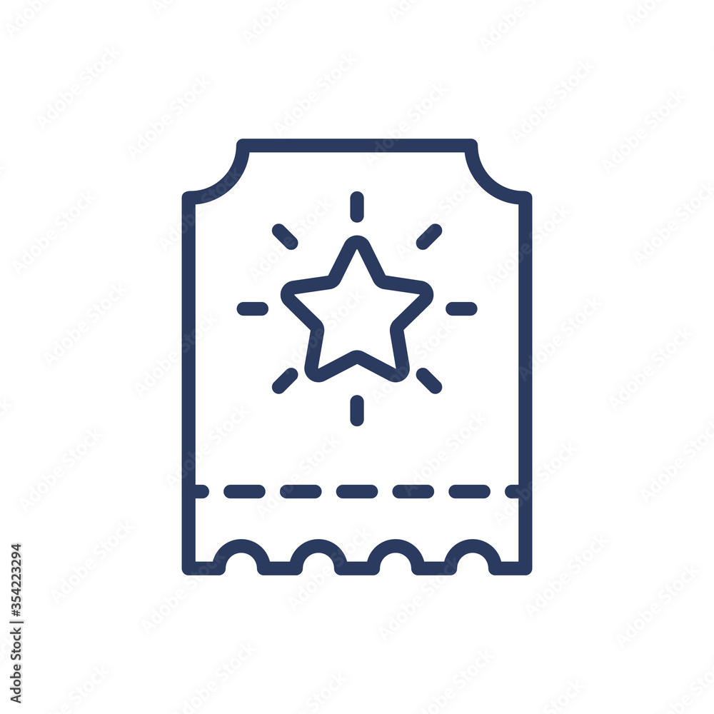 Loyalty star ticket thin line icon. Bonus point, discount coupon ...