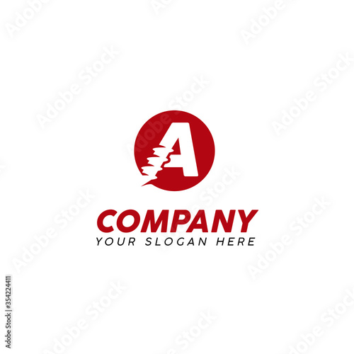 Logotipo letra A para construcción o maquinaria