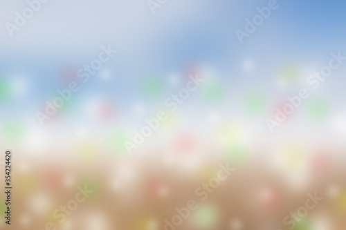 Blurred or bokeh light background and abstract.Blue and brown backgrounds color.