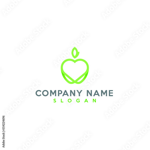 Logotipo para nutriólogo manzana y corazón