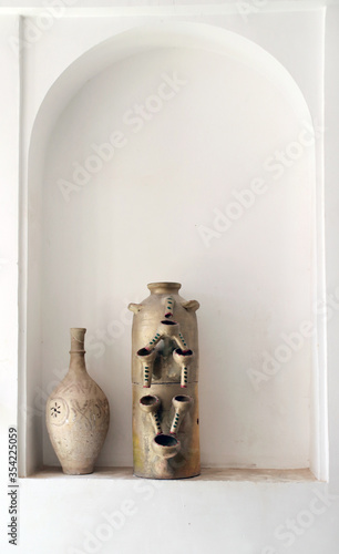 Traditional iranian wine jugs photo