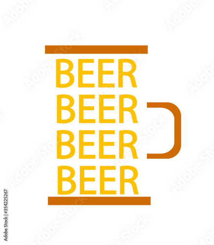 vector illustration of a glass of beer
