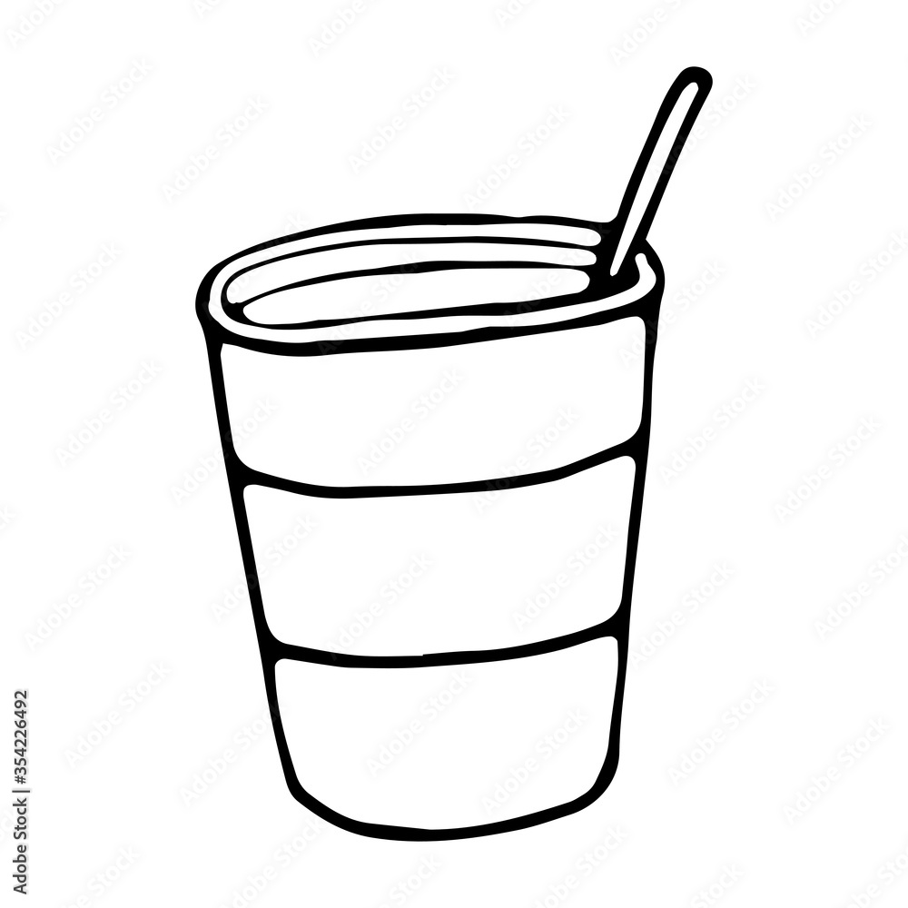 Hand drawn vector cute coffee mug. Doodle style. Black outline isolated on white. Design for greeting cards, scrapbooking, textile, wrapping paper, cafe or restaurant menu, food infographic. Hand drawn vector cute coffee mug. Doodle style. Black outline isolated on white. Design for greeting cards, scrapbooking, textile, wrapping paper, cafe or restaurant menu, food infographic.