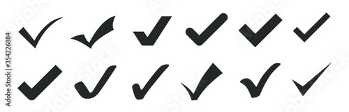 Check mark icons set isolated on white. Vector illustration eps10