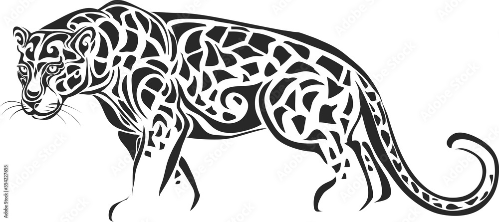stylized jaguar in black color, power, power, logo, isolated object on a white background, vector illustration, stylized jaguar in black color, power, power, logo, isolated object on a white background, vector illustration,