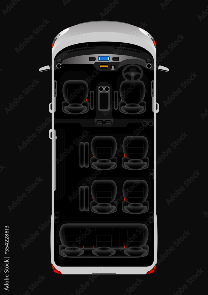 Fototapeta Passenger van layout vector illustration. Passenger