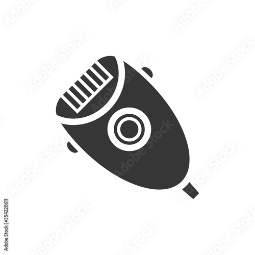 Domestic epilator glyph single isolated vector icon. Home appliances and electronics illustration on white background