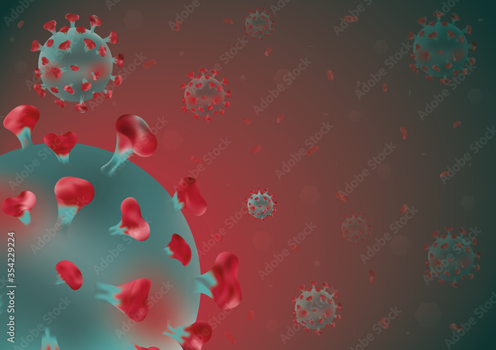 3D illustration of virus, bacteria, germs, coronavirus, cell infected organism on abstract background. Outbreak of respiratory viral infection. Quarantine and pandemic fighting. 3D illustration of virus, bacteria, germs, coronavirus, cell infected organism on abstract background. Outbreak of respiratory viral infection. Quarantine and pandemic fighting.