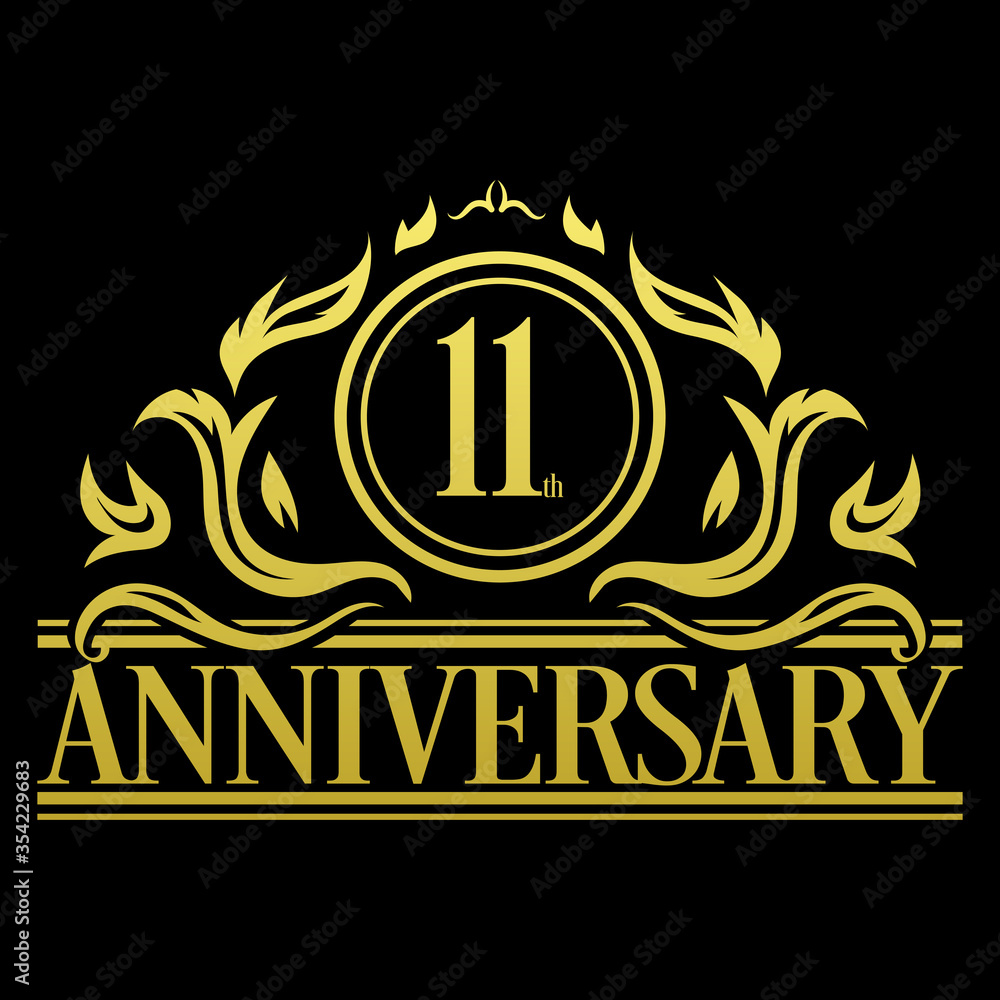 Luxury 11th anniversary Logo illustration vector Luxury 11th anniversary Logo illustration vector