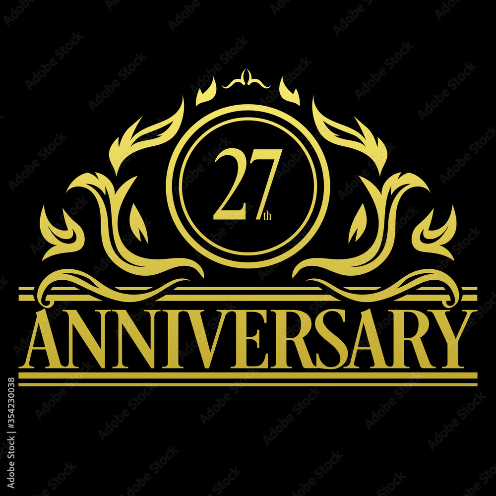 Luxury 27th anniversary Logo illustration vector Stock Vector Adobe Stock Luxury 27th anniversary Logo illustration vector Stock Vector Adobe Stock