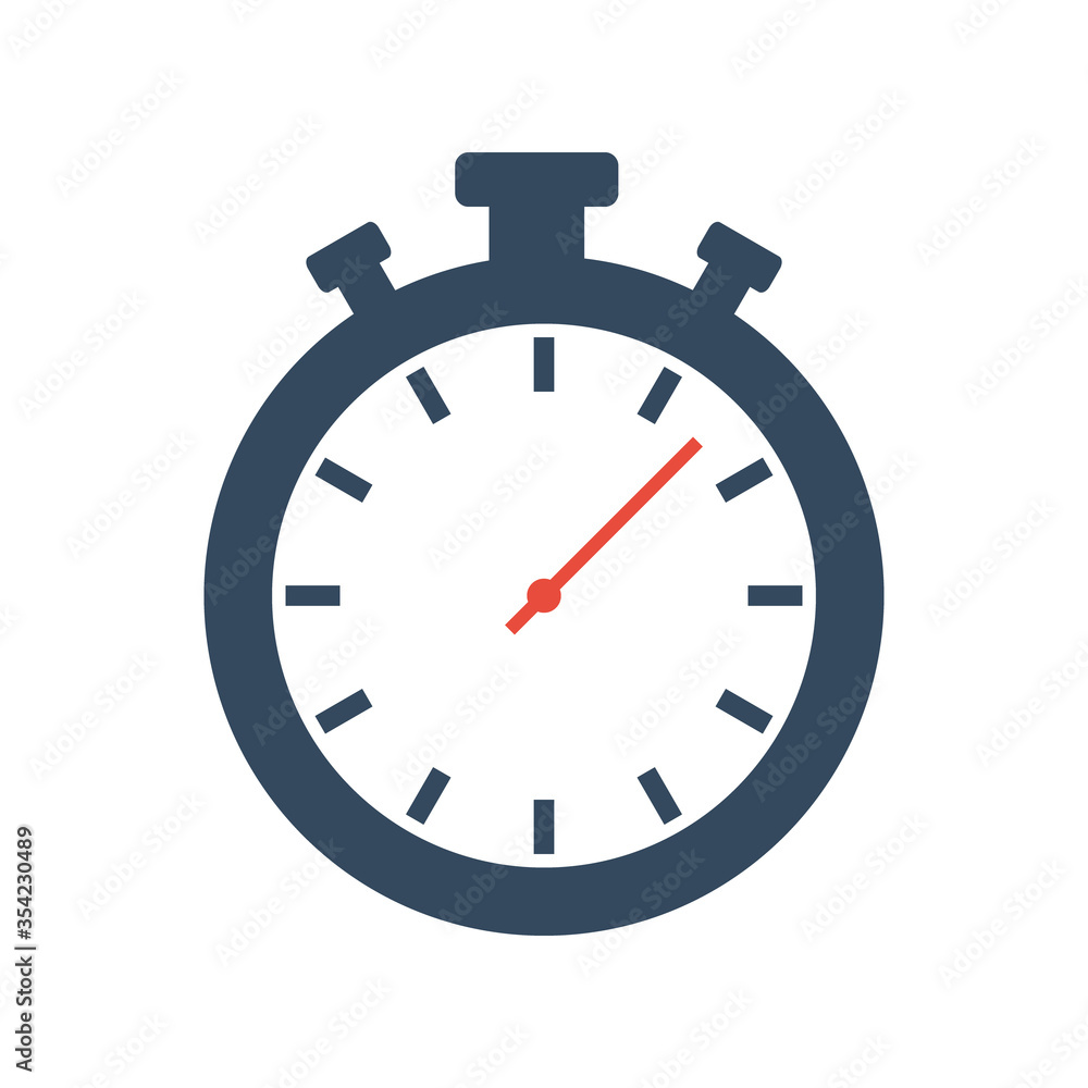 gray and red stopwatch icon, flat vector pictogram gray and red stopwatch icon, flat vector pictogram