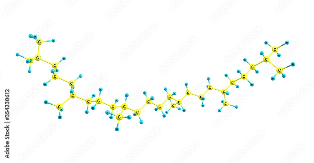 Fototapeta premium Squalane molecular structure isolated on white