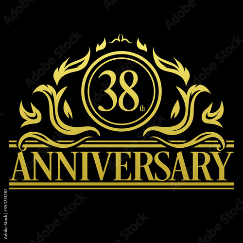 Luxury 38th anniversary Logo illustration vector