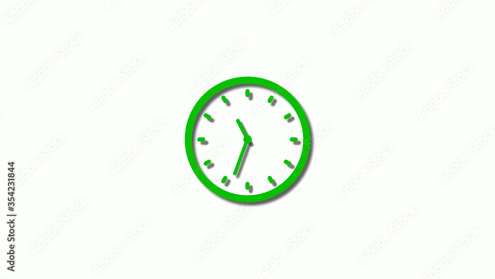 Amazing green color 3d clock icon,counting down 3d clock icon on white background Amazing green color 3d clock icon,counting down 3d clock icon on white background
