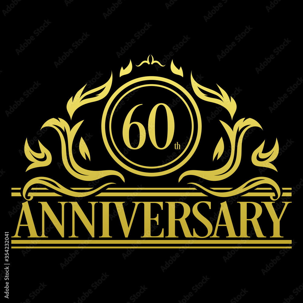 Luxury 60th anniversary Logo illustration vector Luxury 60th anniversary Logo illustration vector
