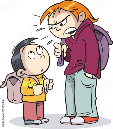 School violence with kid bullying the younger