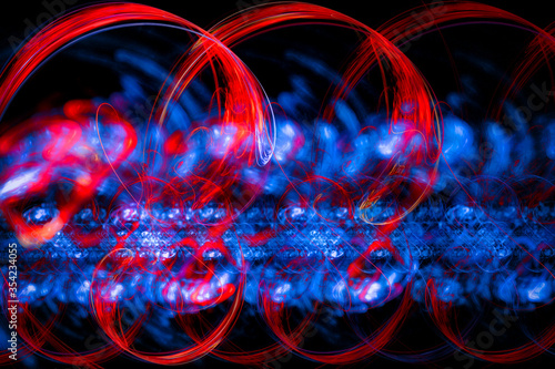 Red and blue shapes, abstract background for design.