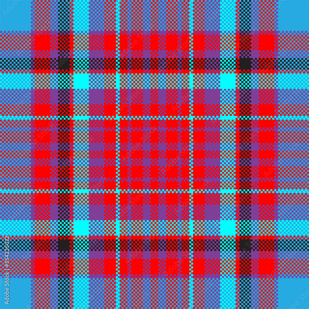 Pixel background vector design. Modern seamless pattern plaid. Square texture fabric. Tartan scottish textile. Beauty color madras ornament. Pixel background vector design. Modern seamless pattern plaid. Square texture fabric. Tartan scottish textile. Beauty color madras ornament.