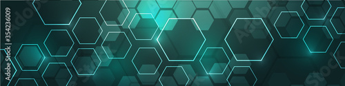 Hi-tech background design. The concept of chemical engineering, genetic research, innovative technologies. Hexagonal background for digital technology, medicine, science, research and healthcare.