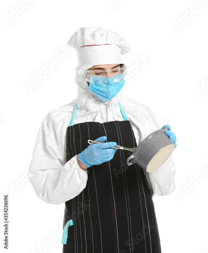 Housewife in protective cos...
