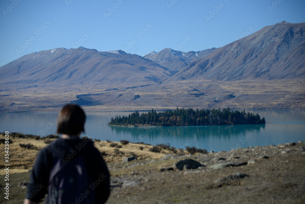 Lake Tekapo shore landscape scene