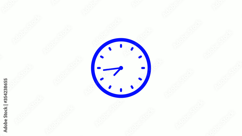 Amazing counting down blue clock icon on white background,clock animation Amazing counting down blue clock icon on white background,clock animation