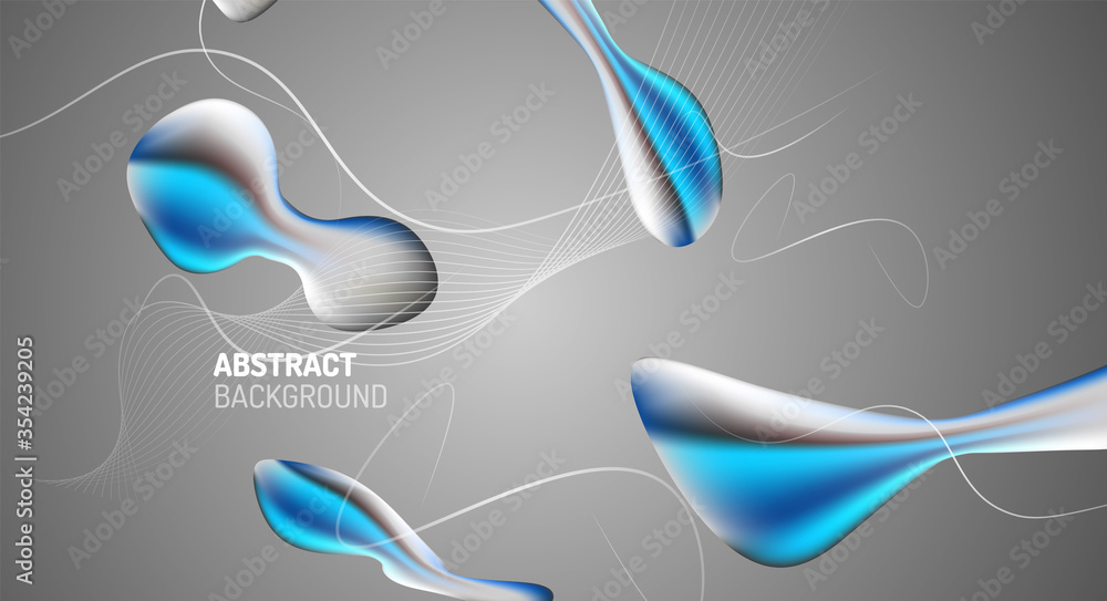 Fototapeta premium Fluid gradients, abstract liquid bubble shapes background