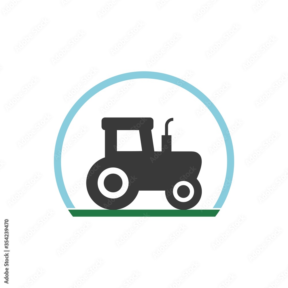 Tractor icon flat illustration for graphic and web design isolated on white background Tractor icon flat illustration for graphic and web design isolated on white background