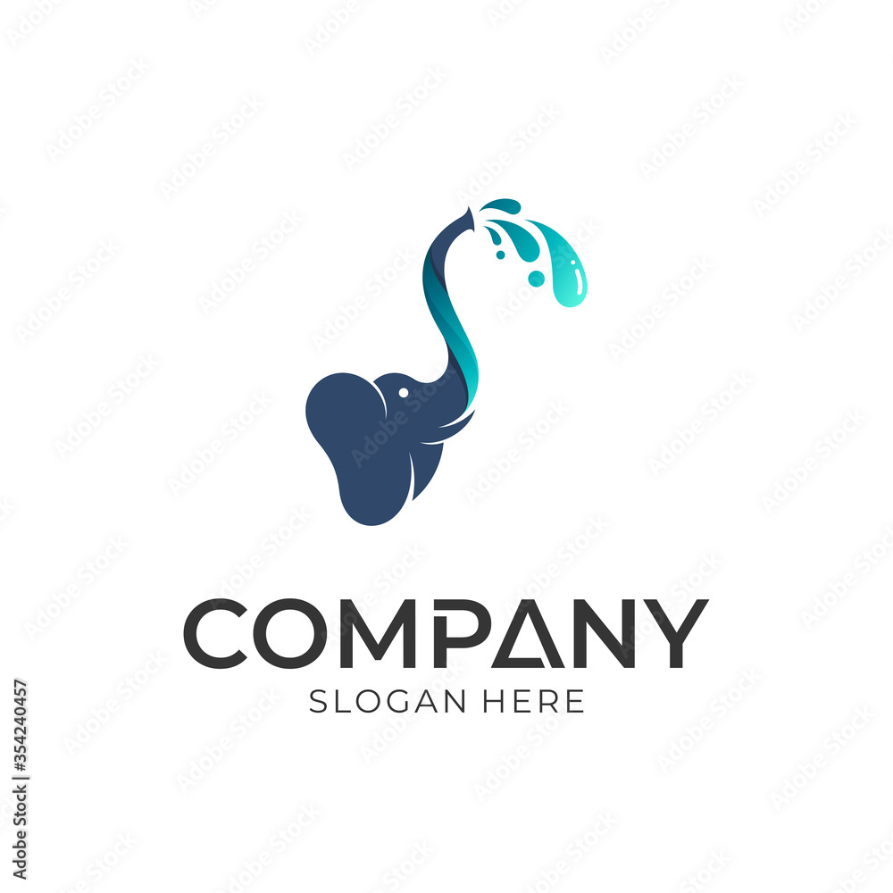 elephant logo design sprays water from the trunk elephant logo design sprays water from the trunk