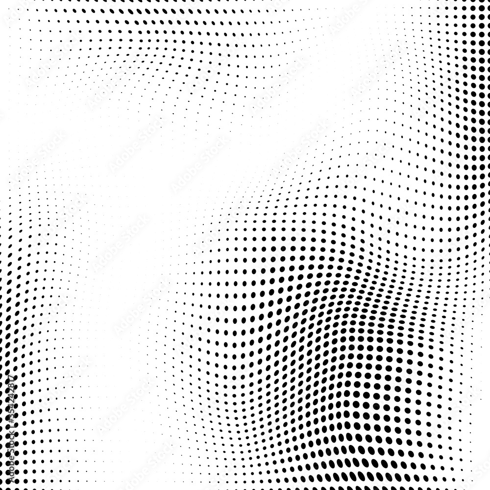 Abstract halftone black and white vector background. Grunge effect dotted pattern. Vector graphic for web business designs.