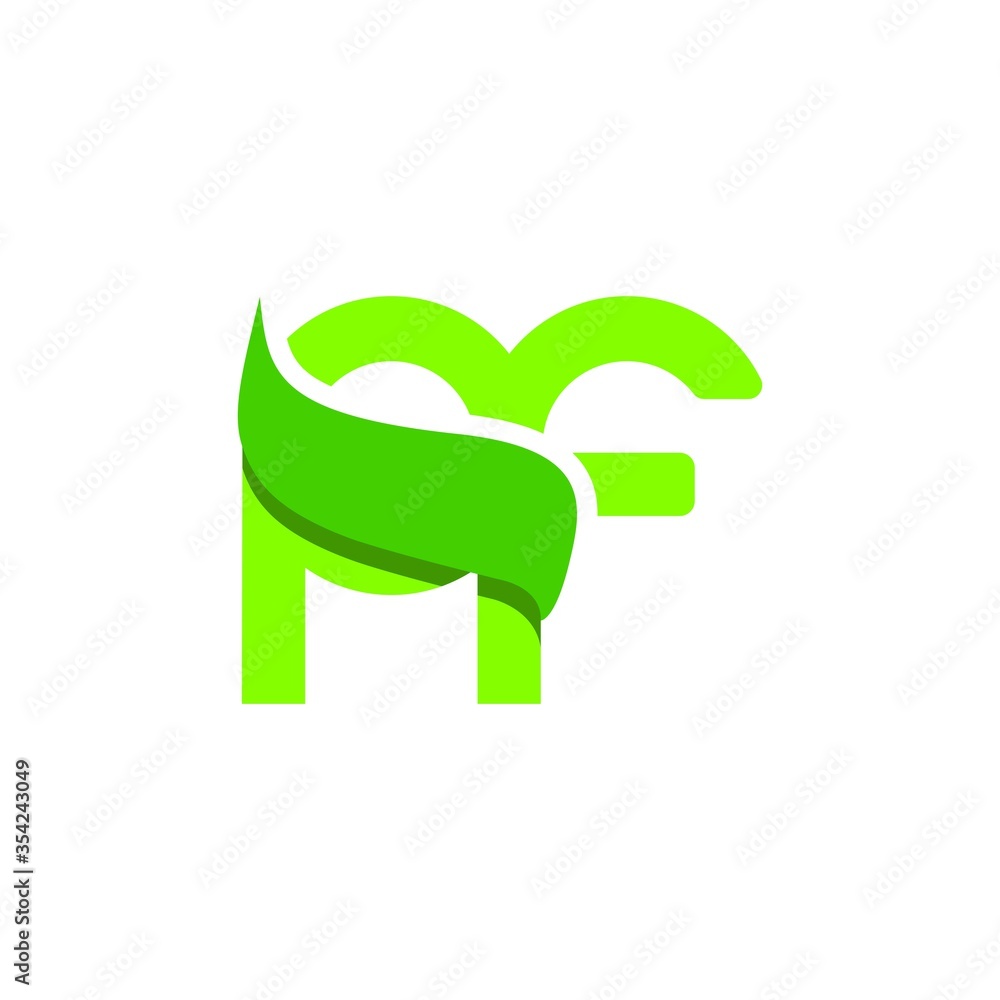 Letter PF green ecology natural logo design concept Letter PF green ecology natural logo design concept