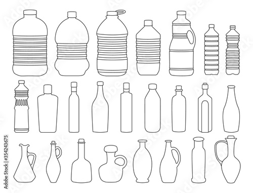 Sunflower oil isolated vector illustration on white background . Vector line set icon bottle of oil. Isolated line set icon sunflower product.