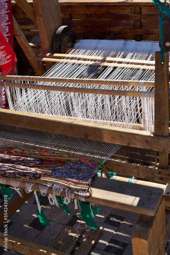 Image of an ancient loom. Image of an ancient loom.