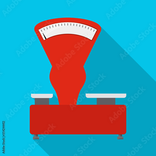Vector design of scales and mechanical icon. Graphic of scales and kitchenware stock symbol for web.