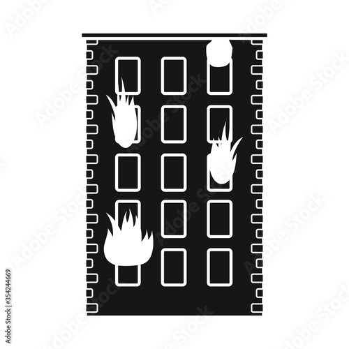 Isolated object of house and flame icon. Collection of house and multistorey stock symbol for web.