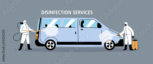 service van disinfection by coronavirus or covid 19