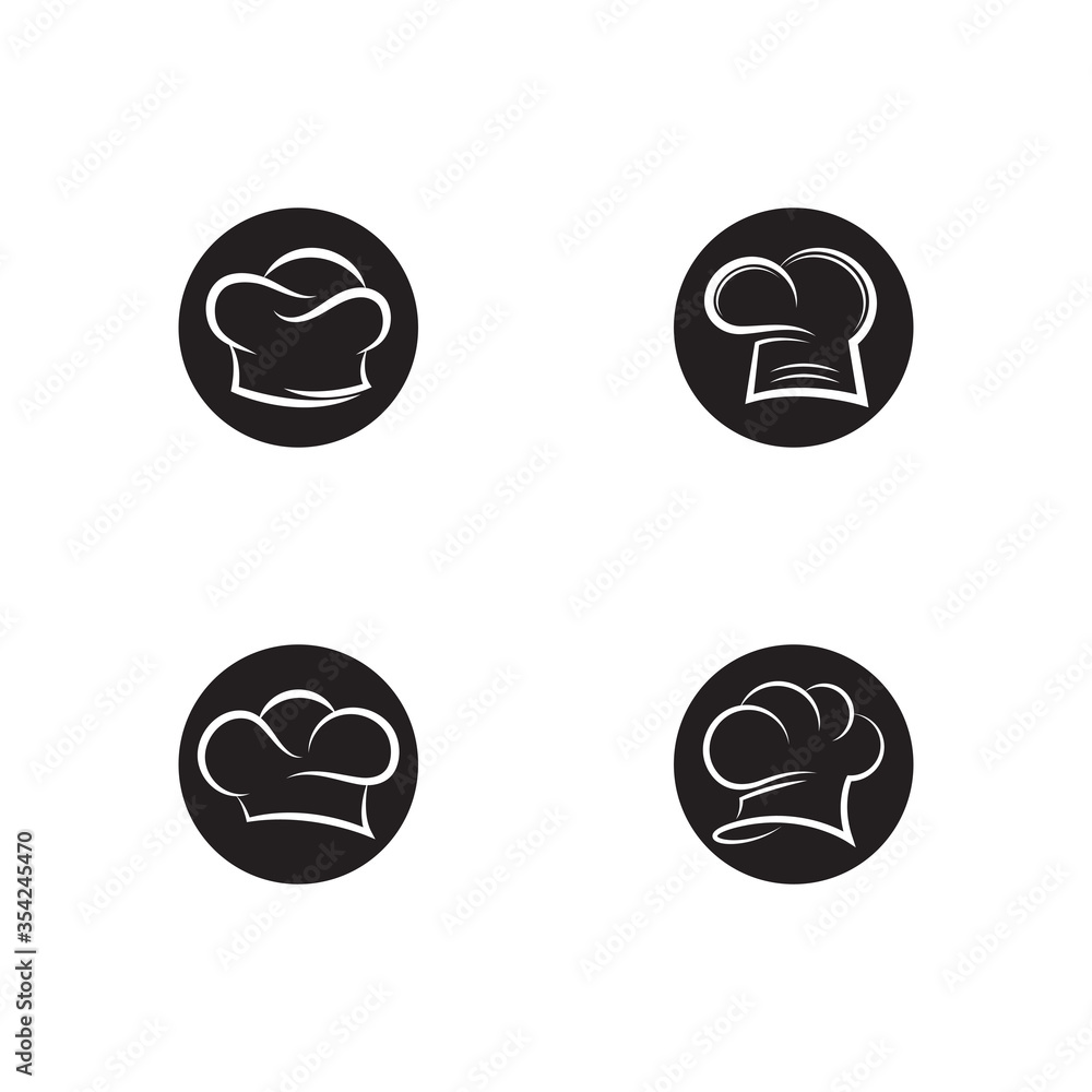 Set of Chef hat logo template vector icon Set of Chef hat logo template vector icon