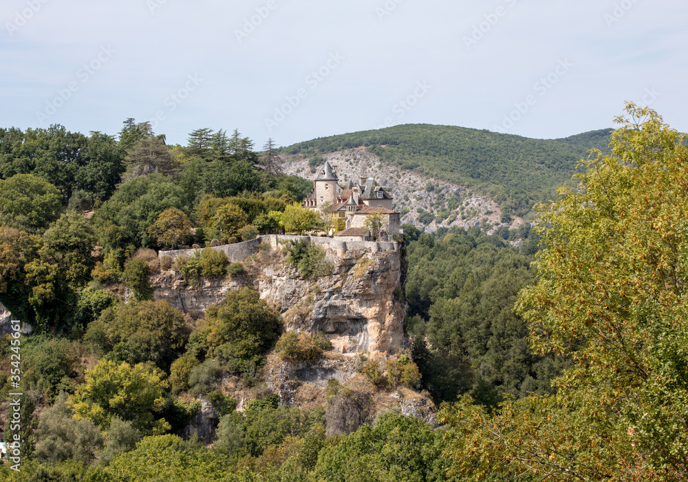 Castle of Belcastel in Lacave. Lot, Midi-Pyrenees, France