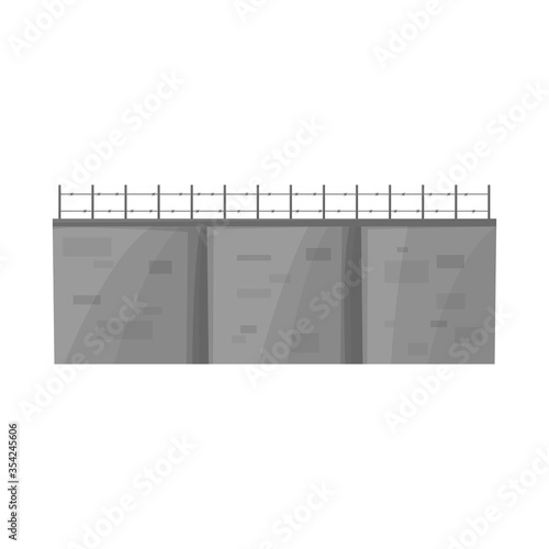 Vector design of wall and border symbol. Graphic of wall and fence stock symbol for web.