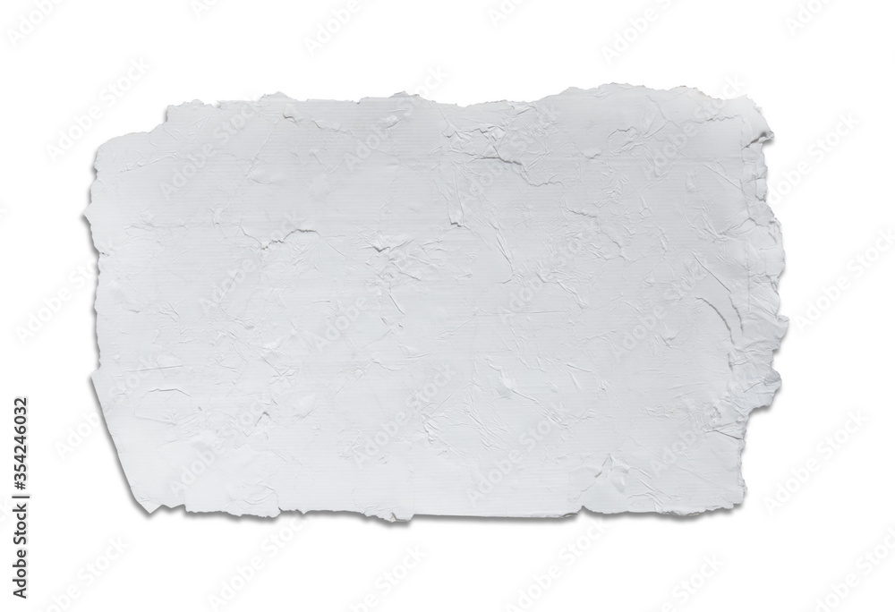 Old eco paper kraft,pieces of white crumpled paper on white background