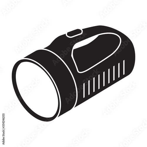 Flashlight vector icon.Black vector icon isolated on white background flashlight.