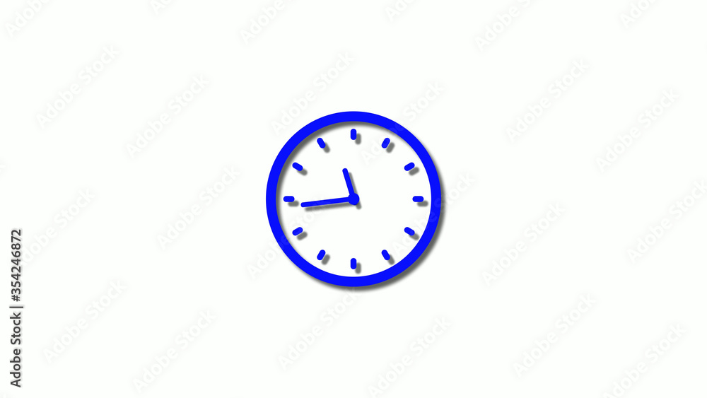 New blue color 3d clock icon,clock icon on white background New blue color 3d clock icon,clock icon on white background