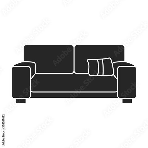 Sofa vector icon.Black vector icon isolated on white background sofa.