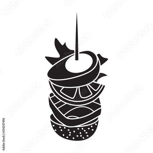 Canape vector icon.Black vector icon isolated on white background canape.