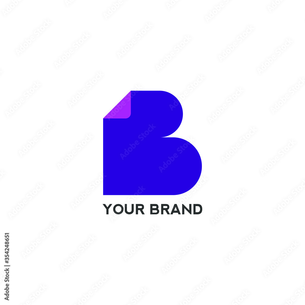 minimalist gradient b logo template for branding company minimalist gradient b logo template for branding company