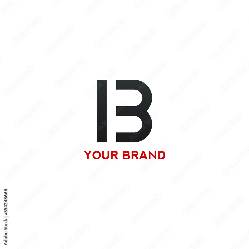 minimalist gradient b logo template for branding company