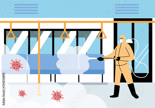 service metro disinfection by coronavirus or covid 19